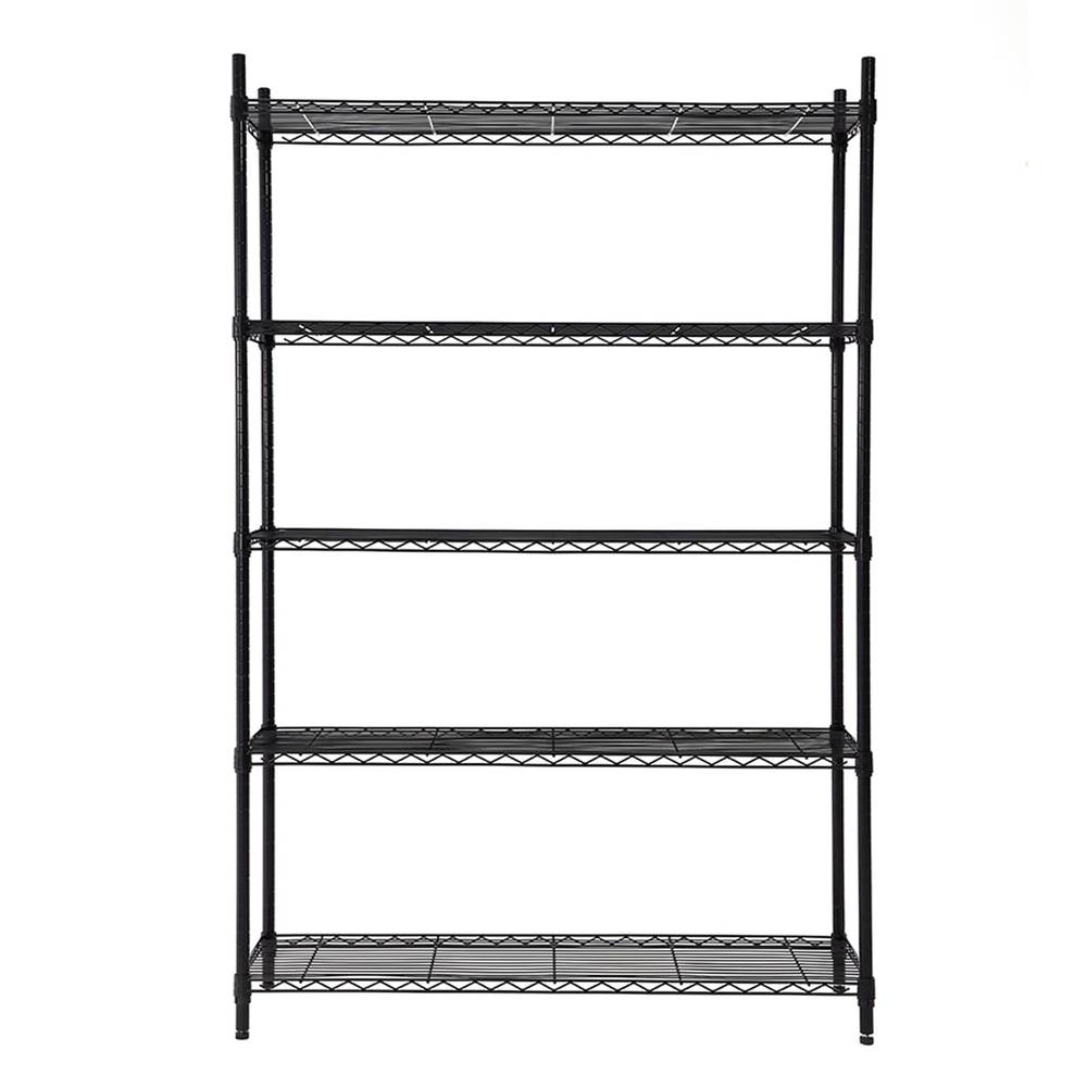 Style Selections Steel 5-Tier Utility Shelving Unit (47.7-in W x 18-in D x 72-in H) Black, (350-lb Capacity Per Shelf) | LC5HB-R