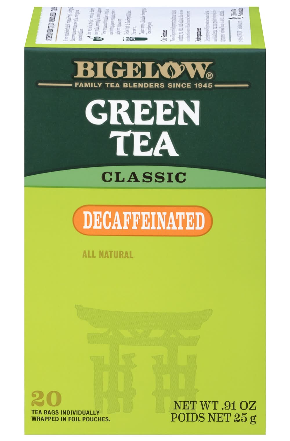 Bigelow Decaffeinated Green Tea Bags (0.91 oz, 20 ct)