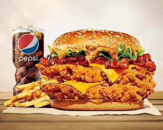 🥜美式花生重磅雙辣雞堡套餐 Double Spicy Chicken Burger with Peanut Meal