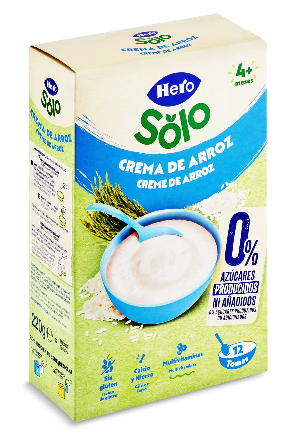 Papilla Crema De Arroz Sin Azúcares Añadidos Hero Caja 220 G