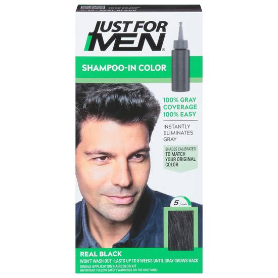 Just For Men Real Black Shampoo-In Color