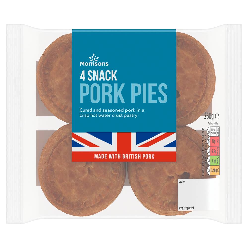 Morrisons 4 Snack Pork Pies