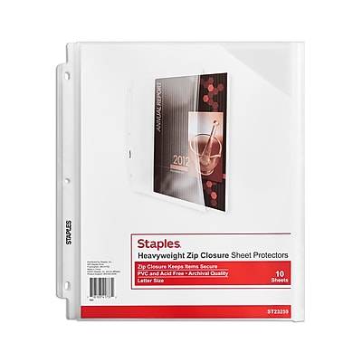 Staples Heavyweight Sheet Protector, 8.5 x 11, Clear, 10/Pack (23259)