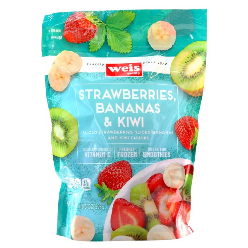 Weis Quality Frozen Fruit Strawberry Banana and Kiwi Mix