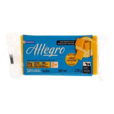 Allégro fromage jaune sans lactose 9% (270 g) - coloured cheese (270 g)