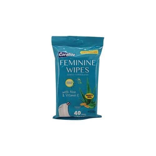 Coralite Feminine Wipes With Aloe & Vitamin E (40 ct) (11 oz)