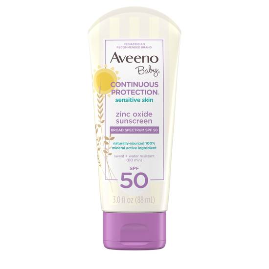 Aveeno Baby Continuous Protection Zinc Oxide Mineral Sunscreen, SPF 50