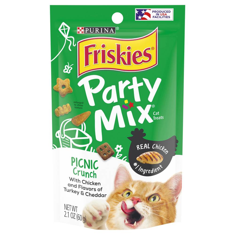 Purina Friskies Party Mix Cat Treats, Chicken-Turkey-Cheddar (2.1 oz)