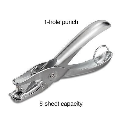 Staples Silver 1 Hole Punch (5.2 inch, hole size 6mm)