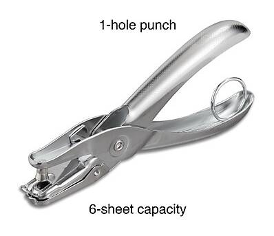 Staples Silver 1 Hole Punch, 5.2 inch