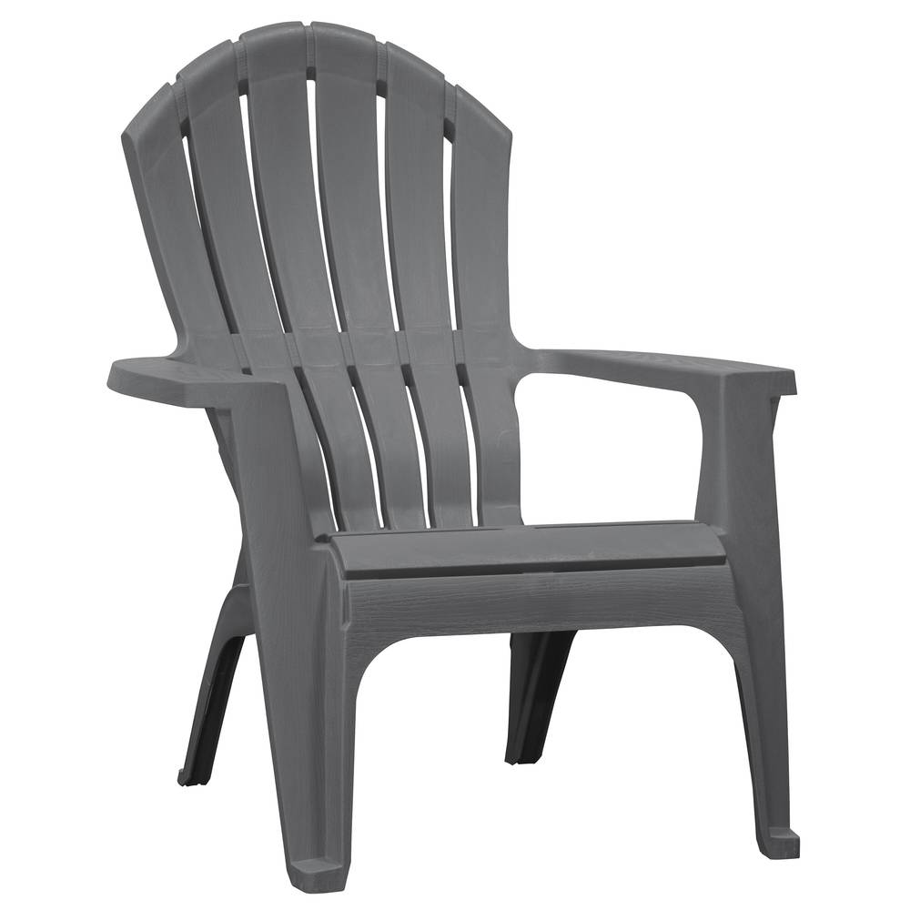 Adams PATIO Stackable Charcoal Plastic Frame Stationary Adirondack Chair with Slat Seat | 8371-13-3700