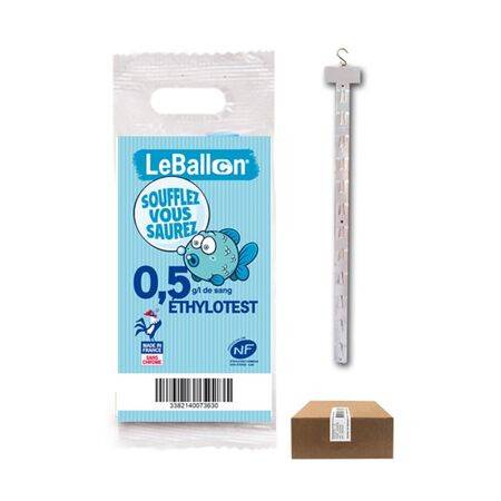 Ethylotest chimique NF sans chrome 0,5g/l SOUFFLEZ VOUS SAUREZ - le sachet de 1 éthylotest