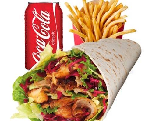 Menu durum kebab. Boisson+frites