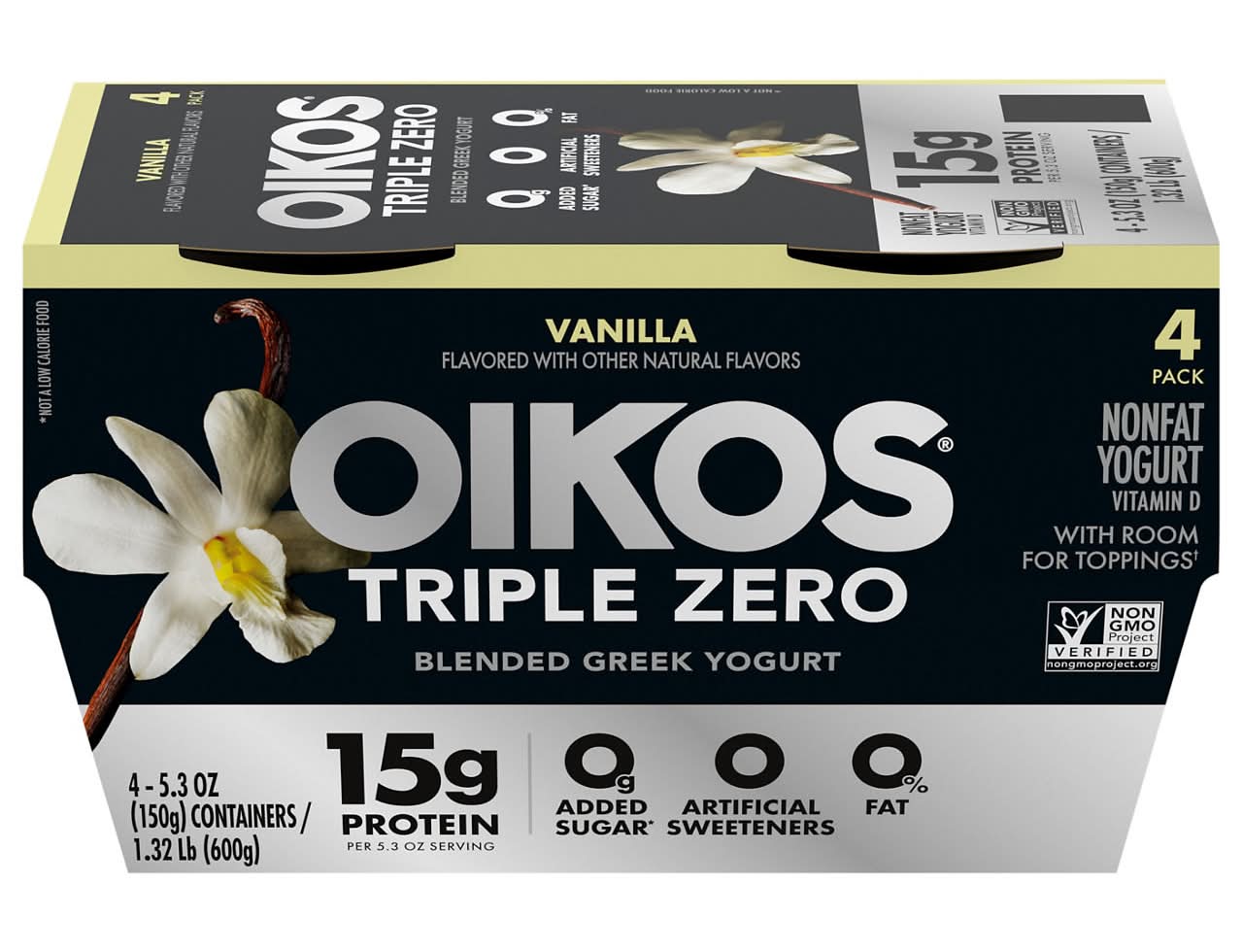 Oikos Triple Zero Nonfat Greek Blended Vanilla Yogurt