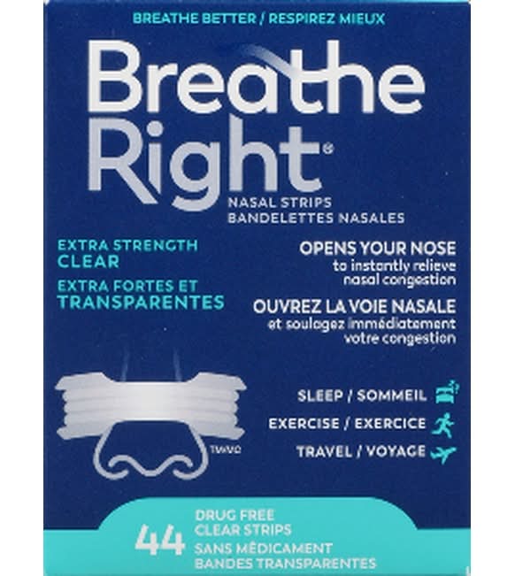 Breathe Right Nasal Strips Extra Strength Clear (44 ct)
