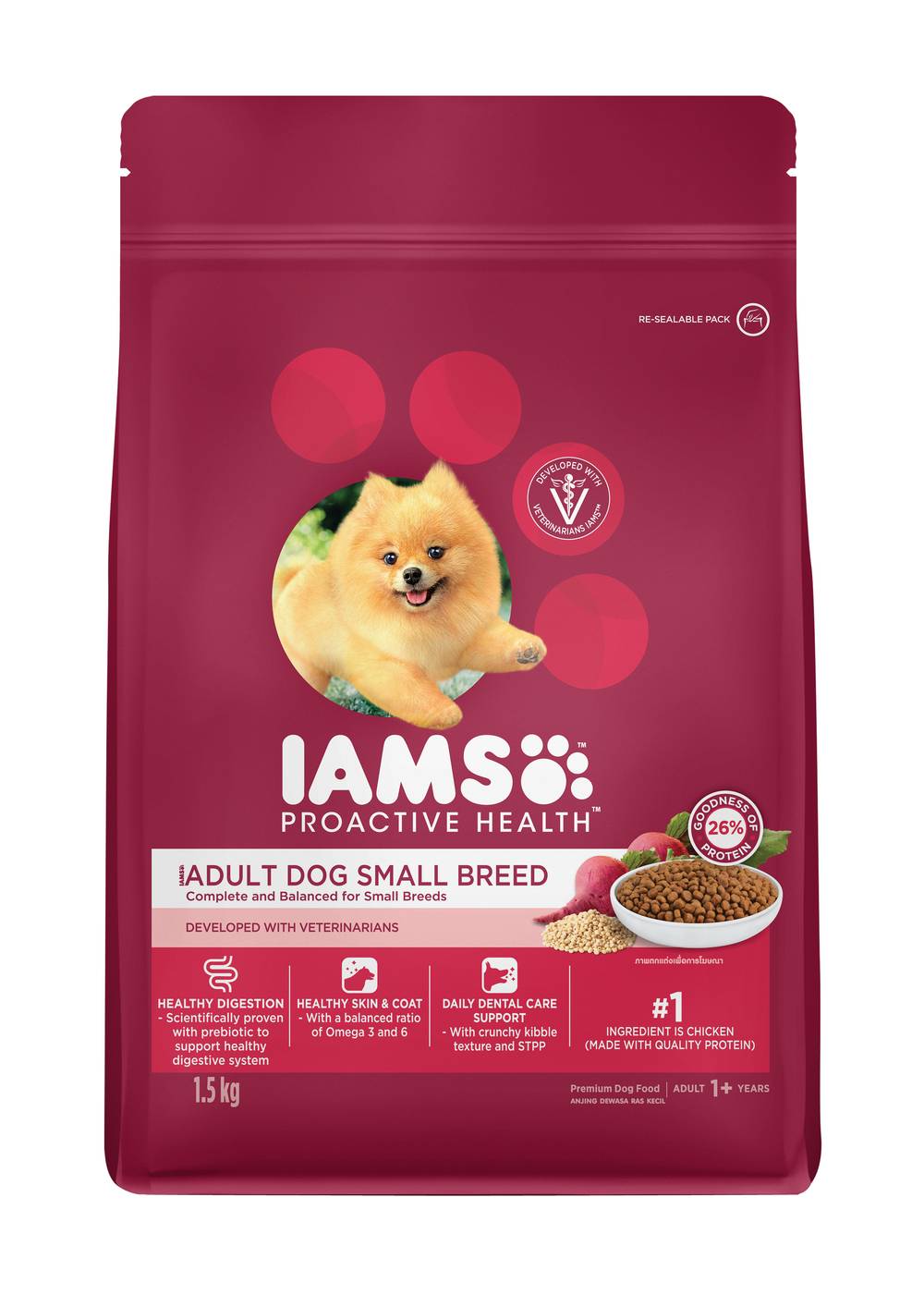 IAMS 愛慕思 健康優活小型成犬營養配方雞肉口味1.5kg/8853301002226