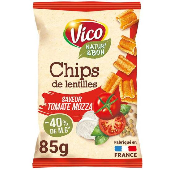 Chips de Lentilles Saveur Tomate & Mozzarella 85g Vico