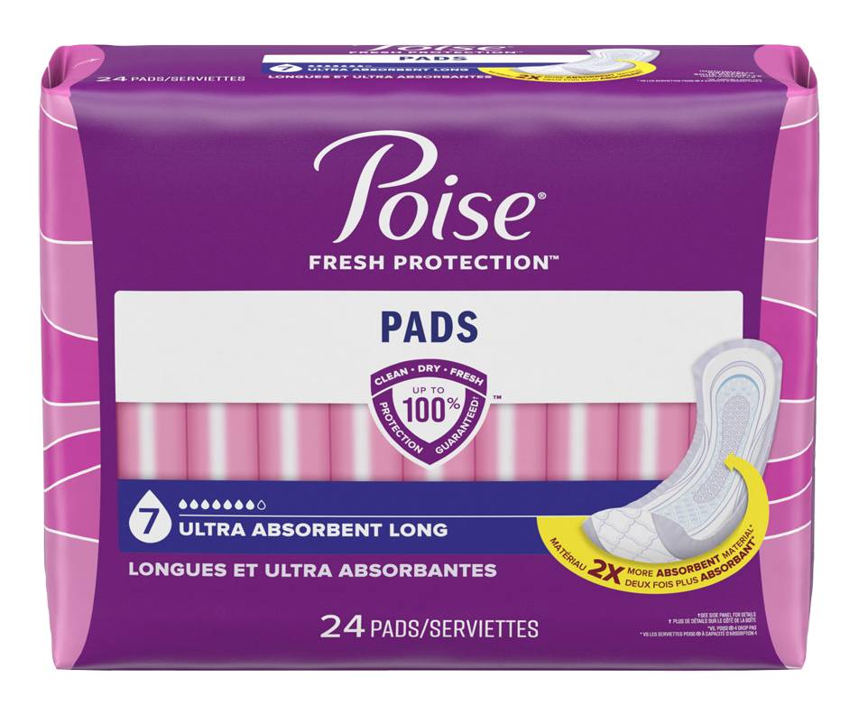 Poise serviettes ultra absorbantes longues (24 unités)(female)