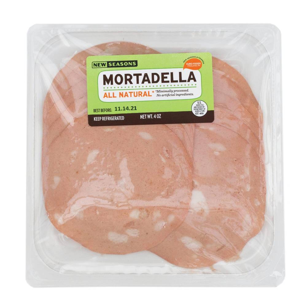 New Seasons Market All Natural Sliced Mortadella (4 oz)