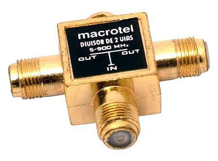 Macrotel divisor de señal coaxial uhf/vhf 75 ohm (2 salidas)
