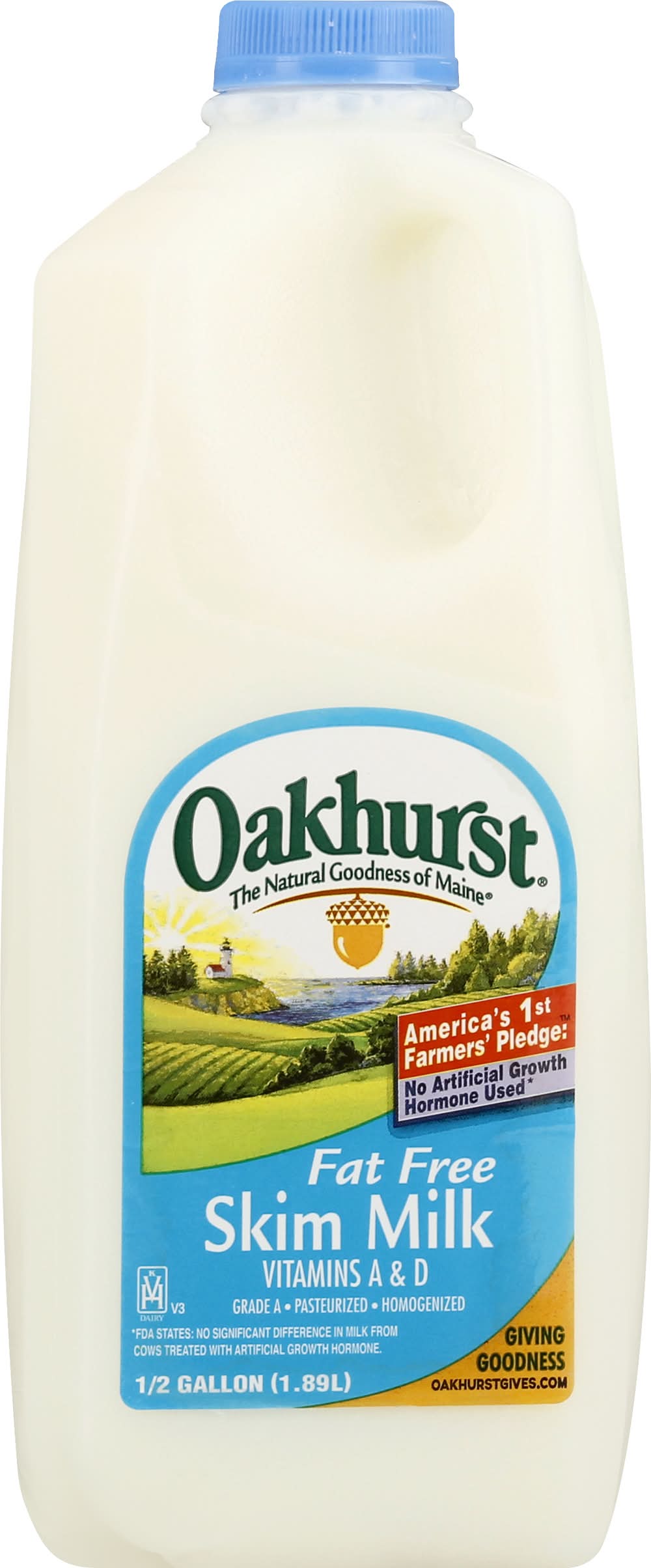 Oakhurst Fat Free Skim Milk (0.5 gal)