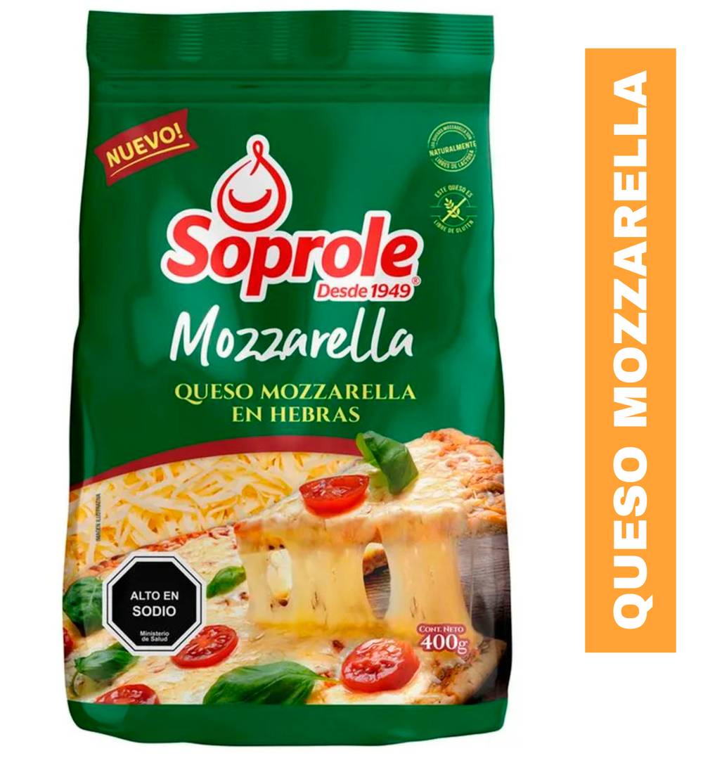 Soprole · Queso mozzarella en hebras (400 g)