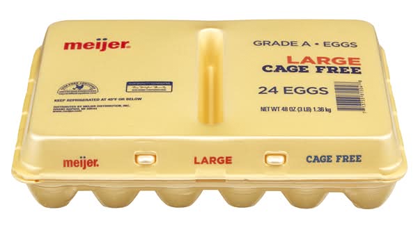 Meijer Cage Free Grade a Eggs, L (48 oz, 24 ct)