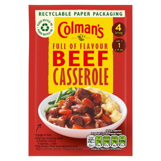 Colman's Beef Casserole Recipe Mix