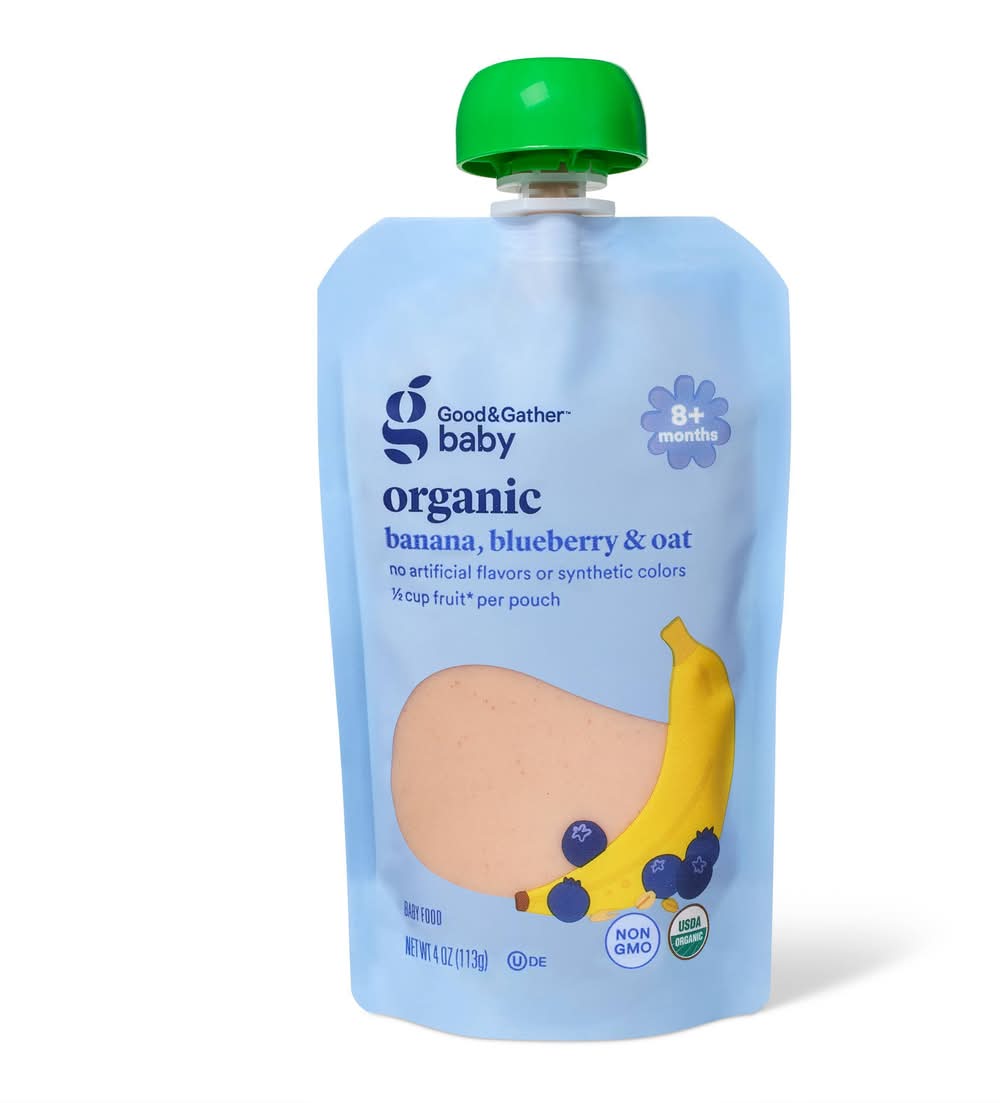 Good & Gather Organic Banana Blueberry Oat Baby Food Pouch (4 oz)