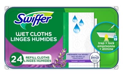 Swiffer Wet Mopping Cloth Refills For Floor Cleaning, Lavender (24 ct)
