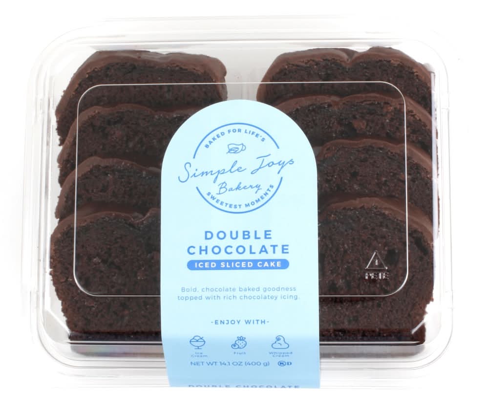 Simple Joys Bakery Iced Sliced Cake, Double Chocolate (14.1 oz, 8 ct)