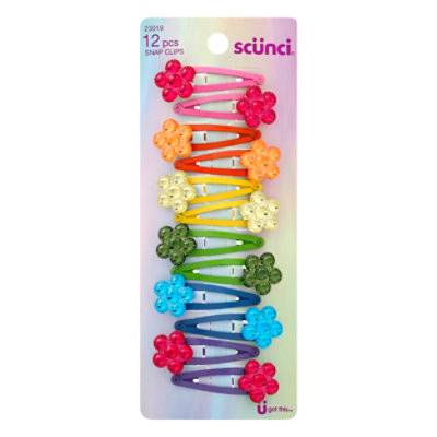 Scunci Girl Flower Snp Clips - 12 Count