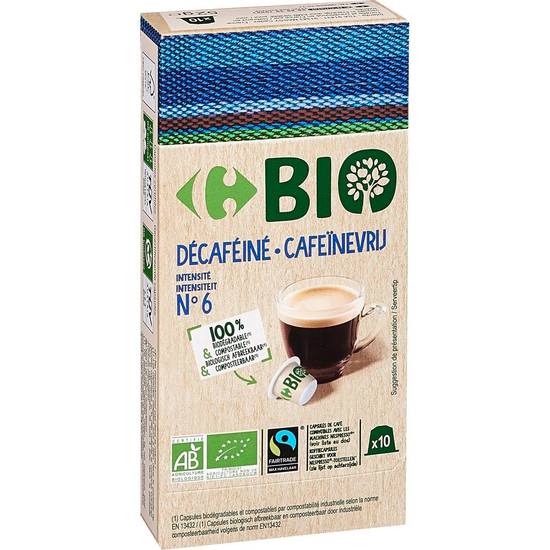Carrefour Bio - Café décaféiné en capsules (10 pièces, 52 g)