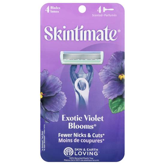 Skintimate Exotic Violet Blooms Razors (4ct)