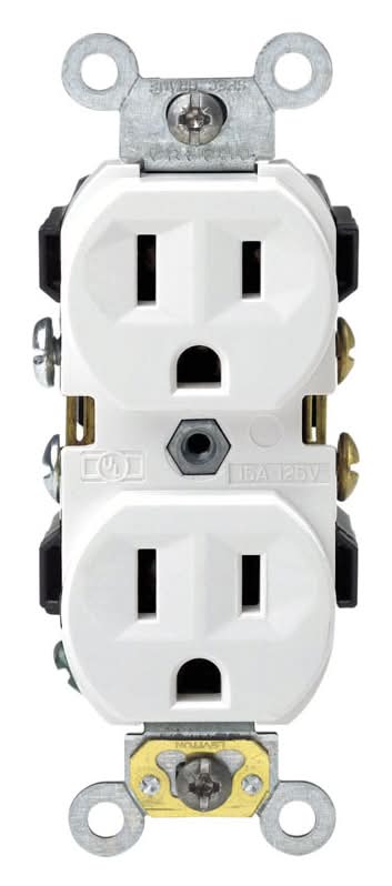 Leviton 15 Amps 125 V Duplex White Outlet 5-15R 1 Pk