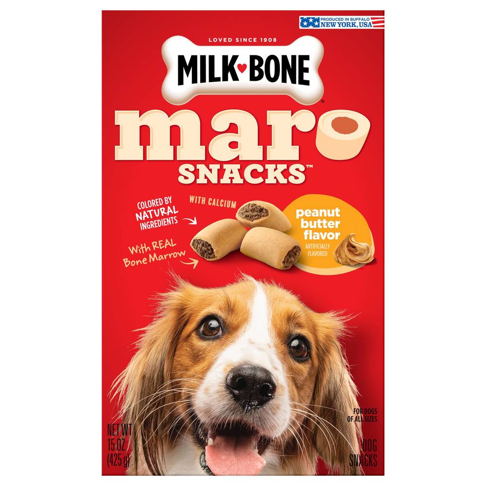 Milk-Bone Marosnacks Dog Treats With Bone Marrow, Peanut Butter (15 oz)