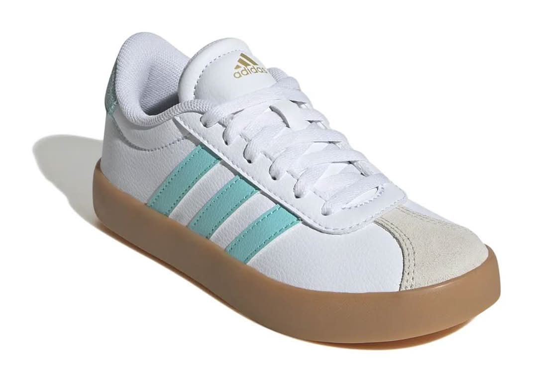 Adidas Vl Court 3.0 Sneaker - Kids' (White/Blue Medium - 11 Youth)