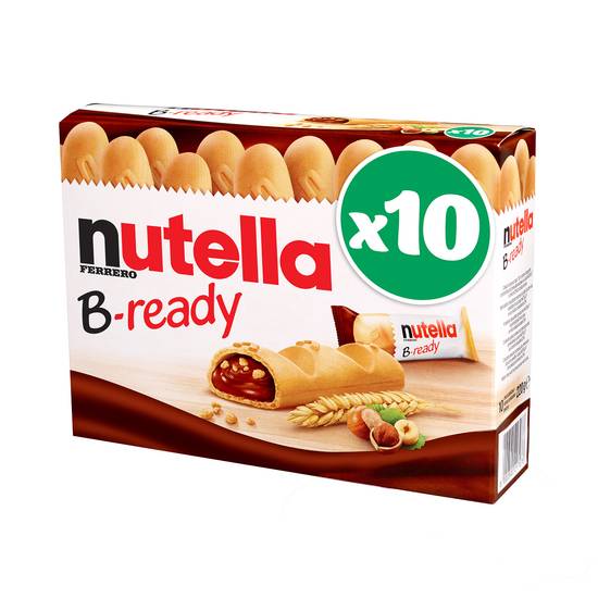 Nutella B Ready - Gaufrettes fourrées de pâte à tartiner aux noisettes et au cacao (10 pièces)