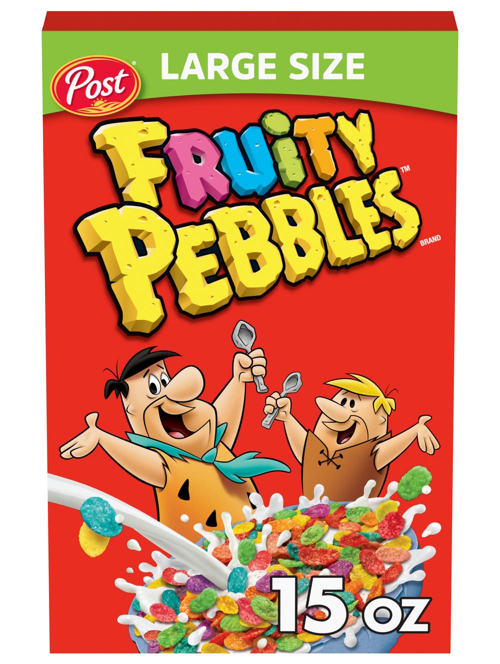 Post Gluten Free Sweetened Rice Cereal, Fruity Pebbles (15 oz)