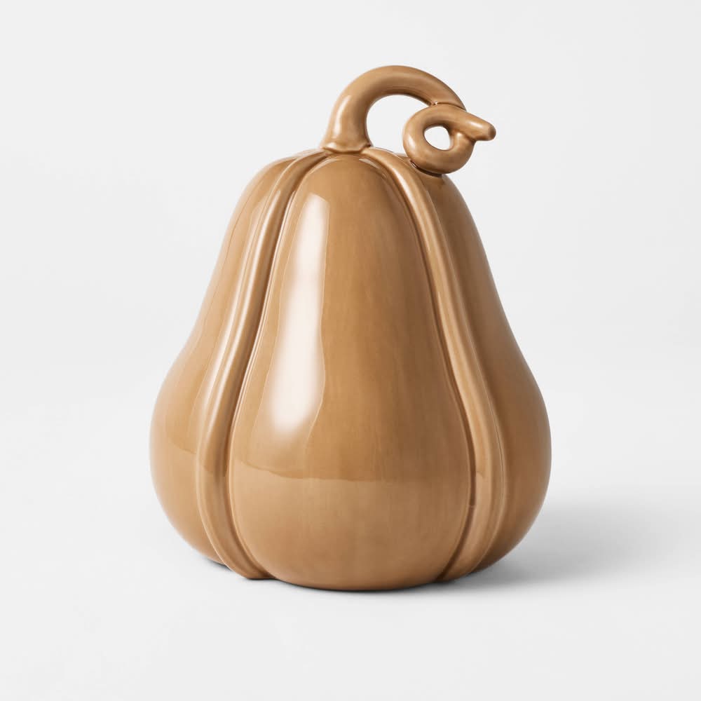 Threshold Tall Ceramic Loopy Pumpkin, Gold
