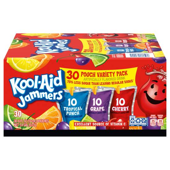 Kool-Aid Jammers Tropical Punch Grape & Cherry Flavored Drink (30 ct, 180 fl oz)