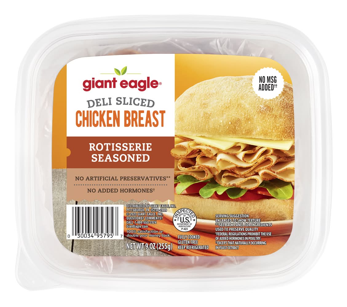 Giant Eagle Deli Sliced Rotisserie Seasoned Chicken Breast (9 oz)