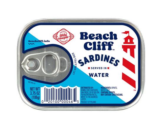 Beach Cliff · Sardines in Water (3.8 oz)