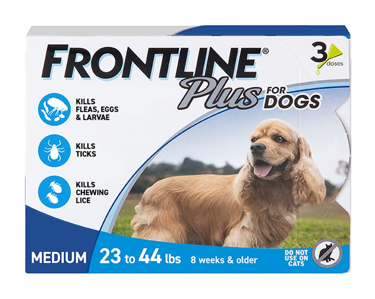 Frontline Plus Flea & Tick Spot Treatment for Medium Dogs, 23-44 lbs
