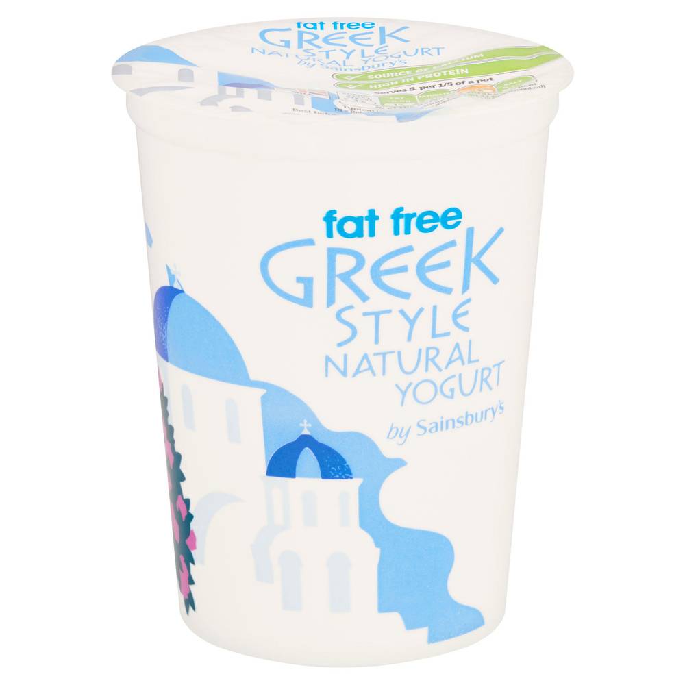 Sainsbury's Greek Style Fat Free Natural Yogurt 500g