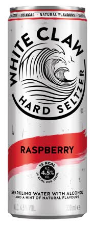 White Claw Raspberry, Gluten Free Hard Seltzer (330ml)