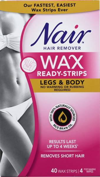 Nair Wax Ready Strips Legs & Body Hair Remover (40 units)