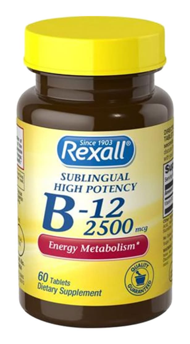Rexall Sublingual High Potency B-12 2500 Mcg Tablets 60 Ct