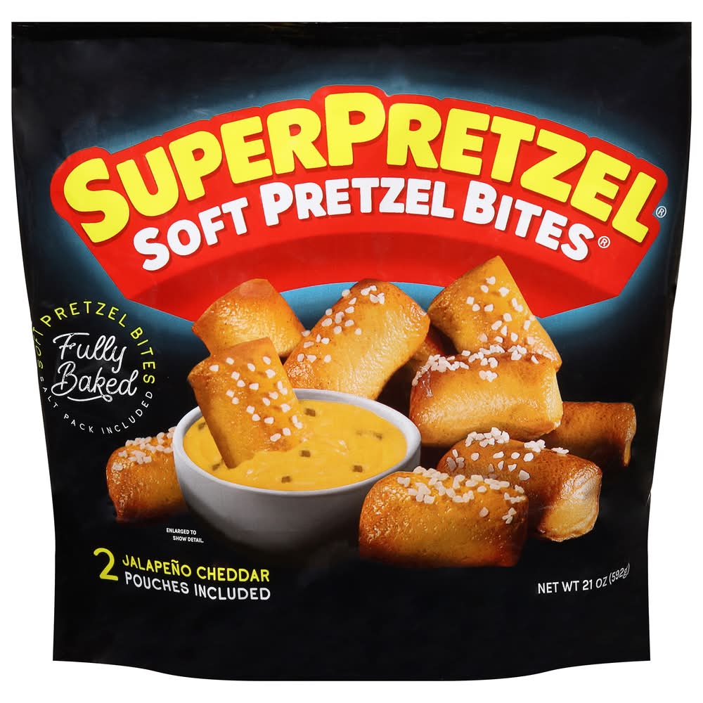 SuperPretzel Soft Pretzel Bites, Jalapeno Cheddar (21 oz, 2 ct)