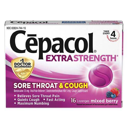 Cepacol Cepacol Extra Strength Sore Throat & Cough Relief Lozenges Mixed Berry - 16.0 ea